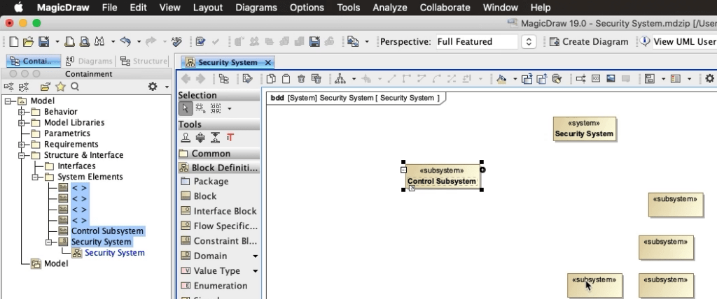 hierarchal structures control subsystem