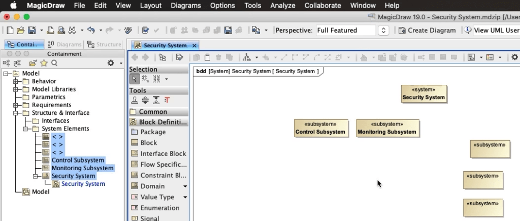 hierarchal structure monitoring subsystem